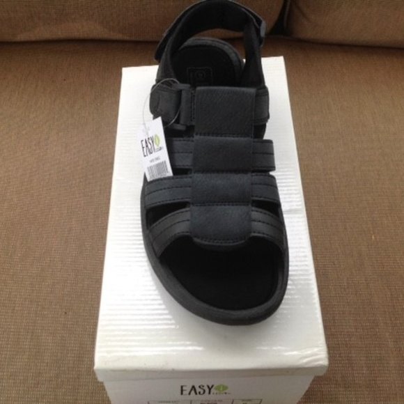 CLOSE OUT! Mens BLACK SANDALS Easy USA - Picture 8 of 8